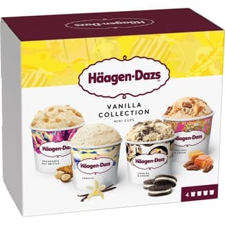 Vanilla Collection tarrinas de crema de helado de vainilla variedades surtidas 4 unidades estuche 380 ml - Haagen-dazs