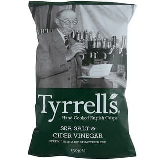 Patatas fritas con vinagre de sidra y sal marina bolsa 150 g - Tyrrell's