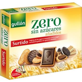 Galletas surtido con chocolate negro sin azúcares añadidos estuche 329 g - Gullon Zero