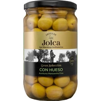 Aceitunas manzanilla Gran Selección con hueso frasco 420 g neto escurrido - Artes De Jolca