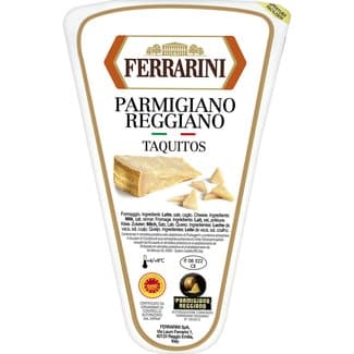 Queso italiano de vaca de pasta dura semigrasa en taquitos DOP Parmigiano Reggiano cuña 200 g elaborado con leche cruda - Ferrarini