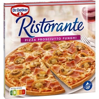 Pizza proscuitto funghi con jamón champiñones y queso estuche 350 g - Dr.oetker Ristorante