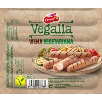 Vegalia salchichas Viena vegetarianas cocidas y ahumadas 5 piezas envase 200 g - Campofrio