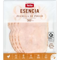 Esencia pechuga de pollo en lonchas finas sin gluten sin lactosa envase 125 g - Tello