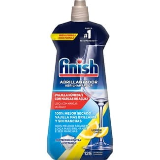 Abrillantador para lavavajillas Limón brillo y protección del cristal botella 500 ml - Finish