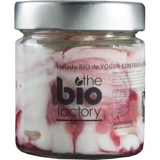 Helado de yogur con frambuesa tarro 212 ml - The Bio Factory