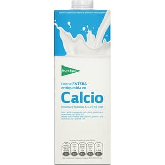 Leche entera con calcio enriquecida con vitaminas A, D y E brik 1 l - El Corte Ingles