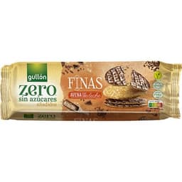 Finas galletas de avena con chocolate con leche sin azúcares añadidos paquete 150 g - Gullon Zero