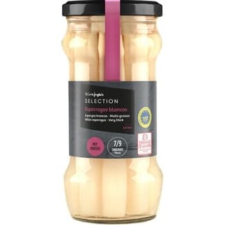 Espárragos blancos IGP de Navarra muy gruesos 7-9 piezas frasco 325 g neto escurrido - El Corte Ingles Selection