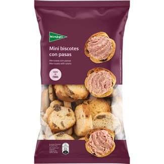 Mini biscotes con pasas bolsa 150 g - El Corte Ingles