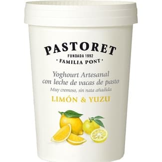 Yogur con limón & yuzu artesano cremoso con leche de vacas de pasto sin gluten envase 500 g - Pastoret