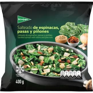 Salteado de espinacas, pasas y piñones bolsa 400 g - El Corte Ingles