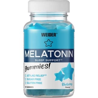 Melatonin caramelos de goma sabor arándanos sin azúcares añadidos y sin gluten bote 60 unidades - Weider