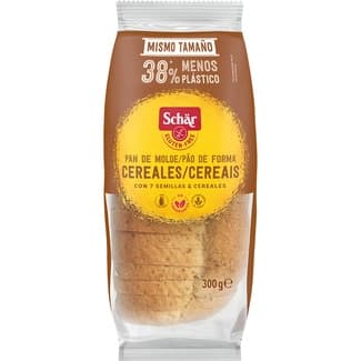 Pan de molde con cereales, mijo y quinoa sin gluten y sin lactosa envase 300 g - Schar