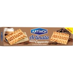 Galletas de barquillo rellenas sabor cappuccino paquete 210 g - Artiach Artinata