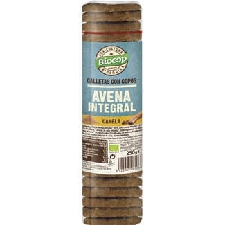 Galletas ecológicas con copos de avena integral y canela envase 250 g - Biocop