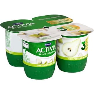 Bífidus con trozos de pera pack 4 unidades 120 g - Danone Activia