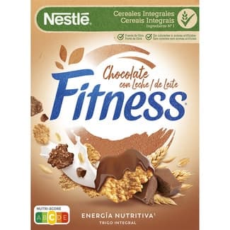 Cereales de desayuno copos de trigo integral y arroz tostado con chocolate con leche paquete 375 g - Nestle Fitness