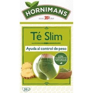 Té Slim con té verde, té matcha, guaraná y sabor a piña estuche 20 bolsitas - Hornimans