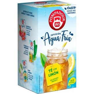 Infusión agua fría té con limón sin azúcares añadidos paquete 20 bolsitas - Pompadour