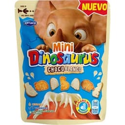 Galletas mini con chocolate blanco bolsa 100 g - Artiach Dinosaurus