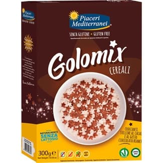 Golomix estrellitas de cereal con chocolate y chocolate blanco sin gluten y sin lactosa envase 300 g - Piaceri Mediterranei