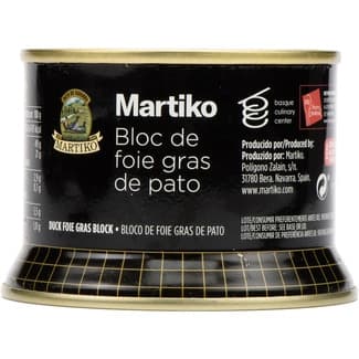 Bloc de foie gras de pato sin gluten lata 130 g - Martiko