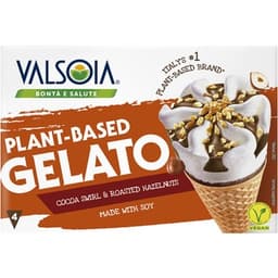 Helado vegano de soja y vainilla con cacao y avellanas sin lactosa envase 4 unidades - Valsoia
