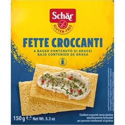 Fette Crocanti rebanadas crujientes de pan sin gluten bajo en grasa envase 150 g - Schar