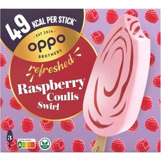 Helados de frambuesa con coulis vegano 3 unidades envase 285 ml - Oppo Brothers