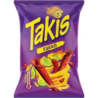 Rollitos de maíz Fuego Extremo sabor a lima picante bolsa 130 g - Takis