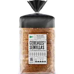 Pan de molde con cereales y semillas 16 rebanadas bolsa 680 g - El Corte Ingles