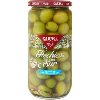 Aceitunas verdial aliñadas Hechizos Del Sur frasco 430 g neto escurrido - Sarasa