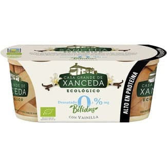 Bífidus con vainilla desnatado 0,3 m.g. sin gluten ecológico pack 2 unidades 125 g - Casa Grande De Xanceda