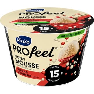 Profeel mousse con proteínas de vainilla & Strawberry sin azúcar añadido sin lactosa envase 150 g - Valio