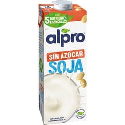 Bebida de soja sin azúcar 100% vegetal rica en proteínas brik 1 l - Alpro