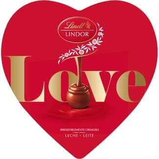 Bombones de chocolate con leche en caja con forma de corazón 250 g - Lindt Lindor