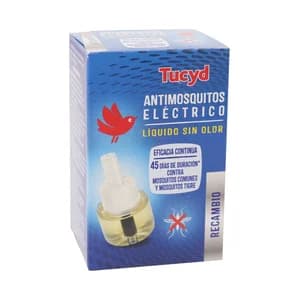 PRODUCTO ALCAMPO TUCYD Antimosquitos eléctrico líquido sin olor, recambio 33 ml.
