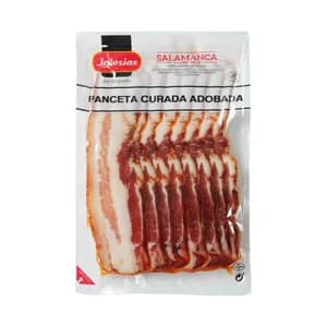 IGLESIAS Panceta adobada y curada cortada en finas lonchas IGLESIAS 80 g.