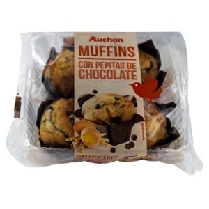 PRODUCTO ALCAMPO Muffins con pepitas de chocolate 4 x 75 g.