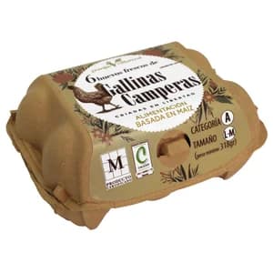 GRANJAS VILLARREAL Huevos de gallinas camperas clase M - L y cat. A 6 uds.