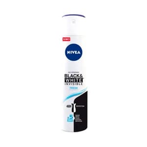 NIVEA Black & white invisible fresh Desodorante en spray para mujer con acción anti manchas 200 ml.