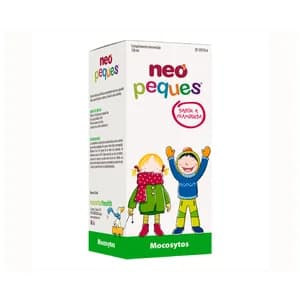 NEO PEQUES Mocosytos Complemento alimenticio sabor frambuesa, para aliviar los mocos y la tos 150 ml.