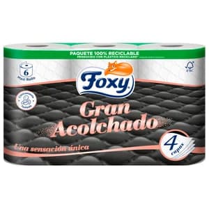 FOXY Papel higiénico de 4 capas Gran Acolchado 6 rollos