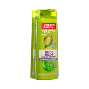 FRUCTIS Nutri rizos Champú definidor para cabellos ondulados a rizados 2 x 380 ml