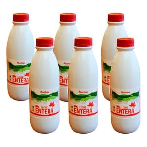 AUCHAN Leche de vaca entera 6 x 1,5 l Producto Alcampo.
