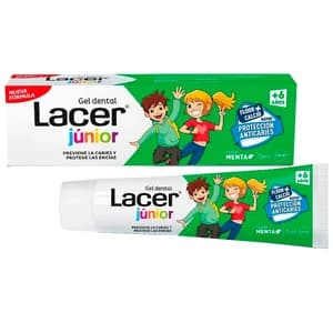 LACER Junior Pasta de dientes con flúor + calcio y sabor menta para niños a partir de 6 años 75 ml.