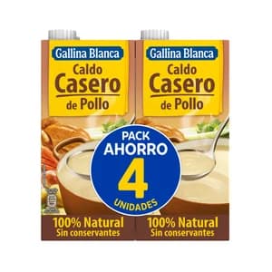 GALLINA BLANCA Caldo de pollo pack 4 uds. 1 l.