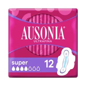 AUSONIA Compresas ultrafina super con alas AUSONIA 12 uds.