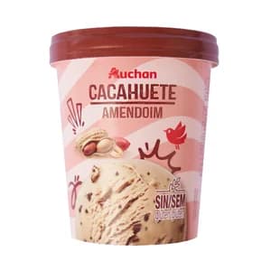 AUCHAN Tarrina de helado de mantequilla de cacachuete 500 ml. 375 g. Producto Alcampo